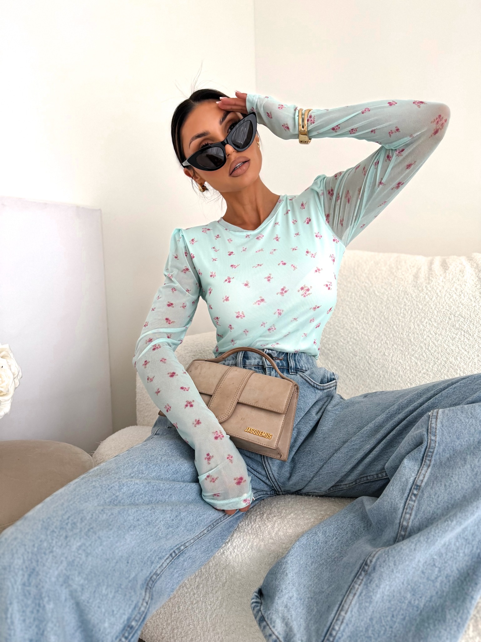 Bluzka z siateczki MIA w drobne kwiatuszki