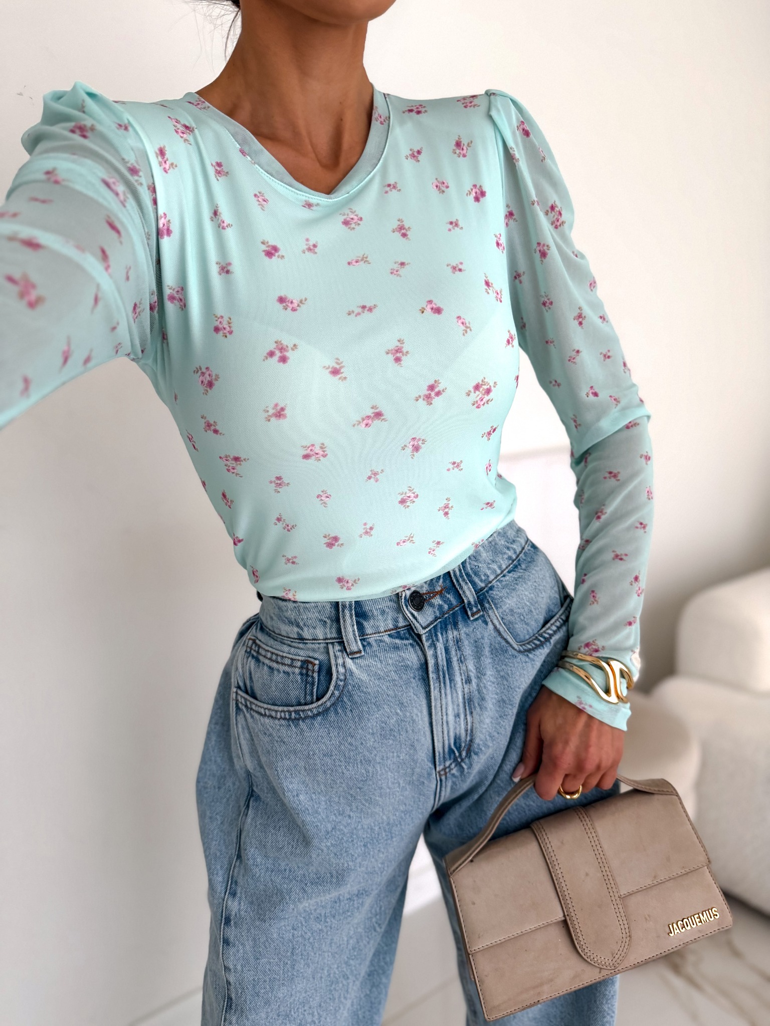 Bluzka z siateczki MIA w drobne kwiatuszki