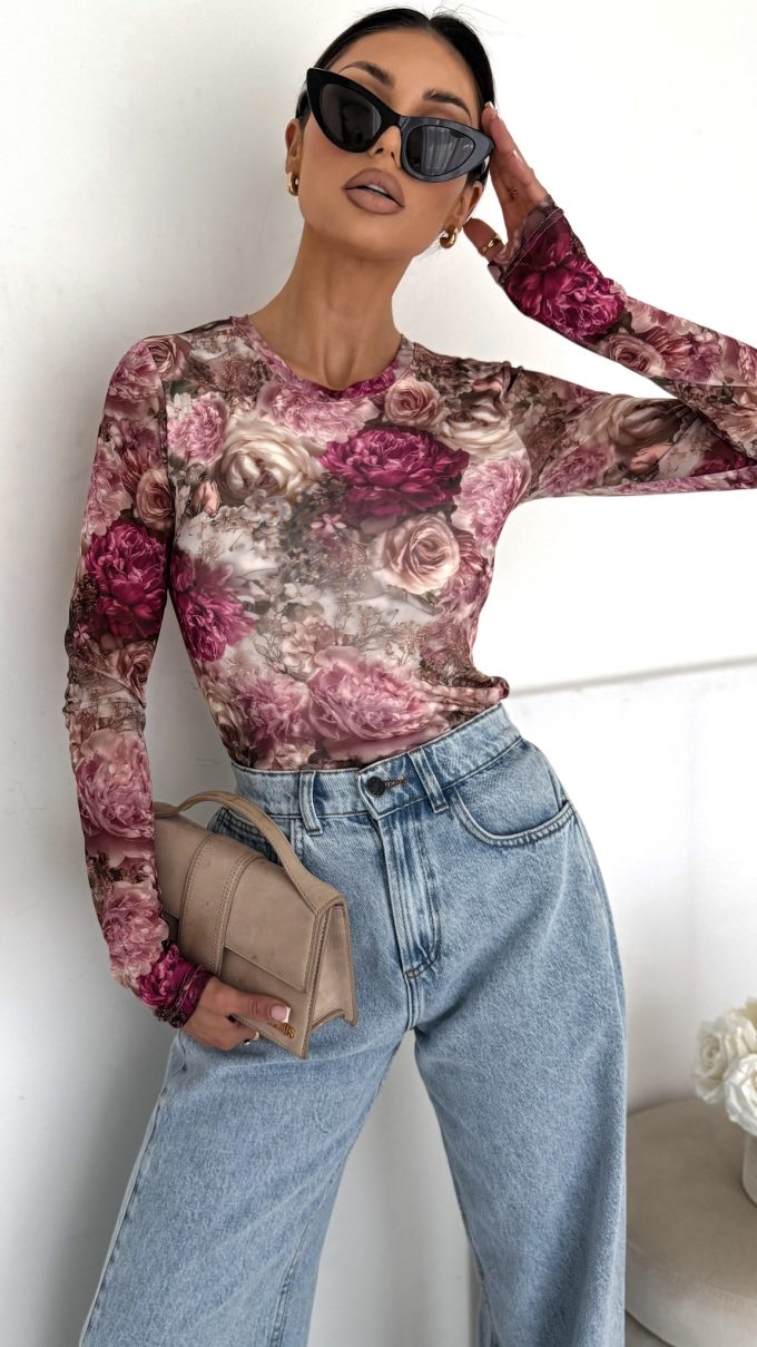 Bluzka z siateczki MIA kolorowy bukiet