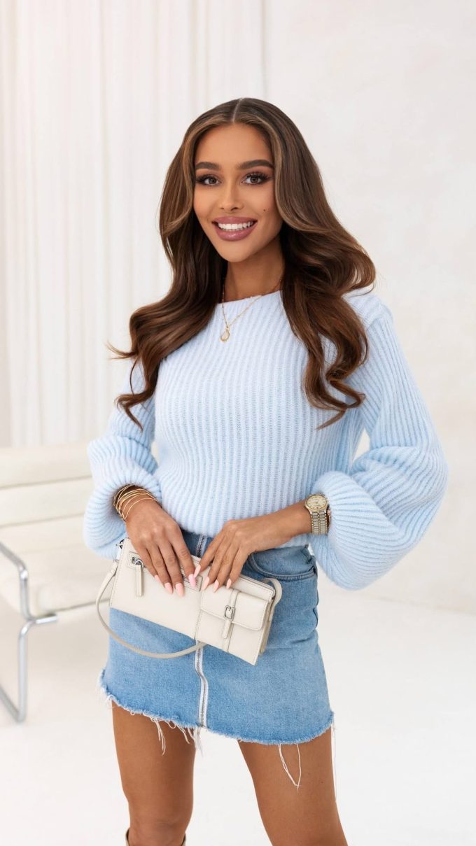 Sweter XENIA z bufiastym rękawem