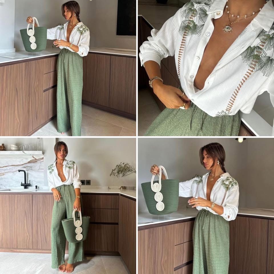 Spodnie drapowane MISSISIPI zielone