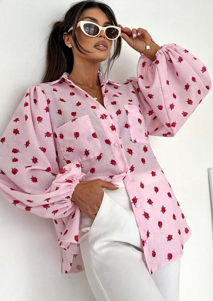 Koszula MEMPHIS roses różowa