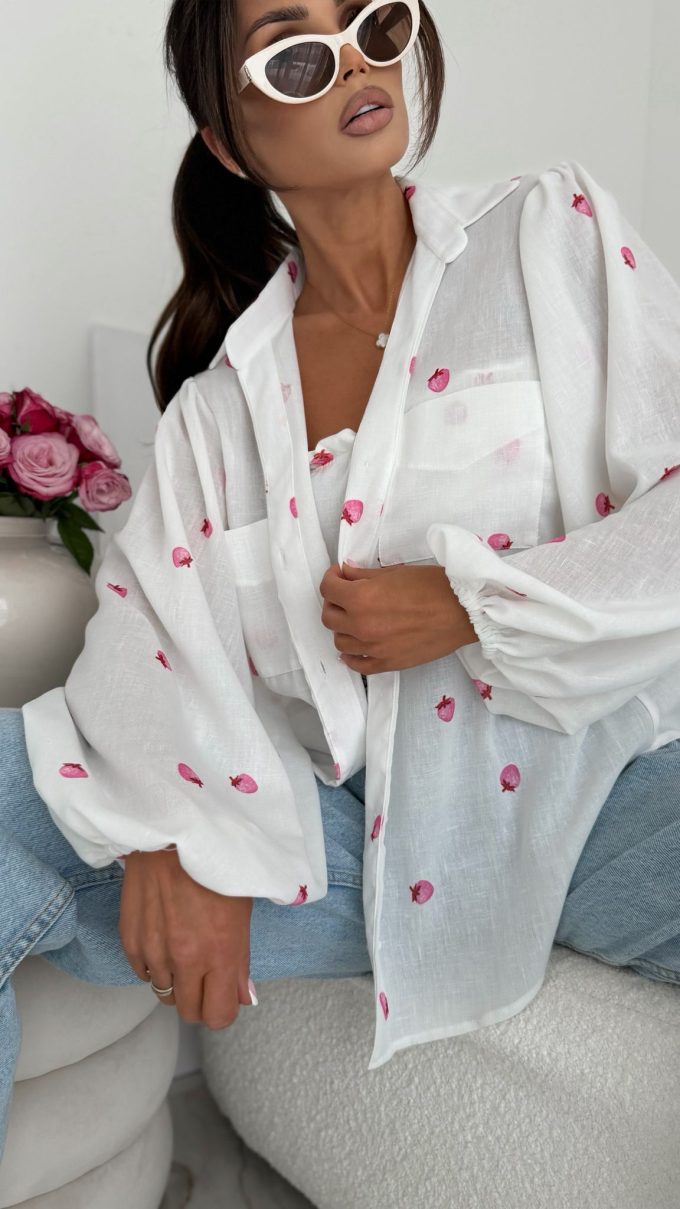 Koszula MEMPHIS strawberries biała