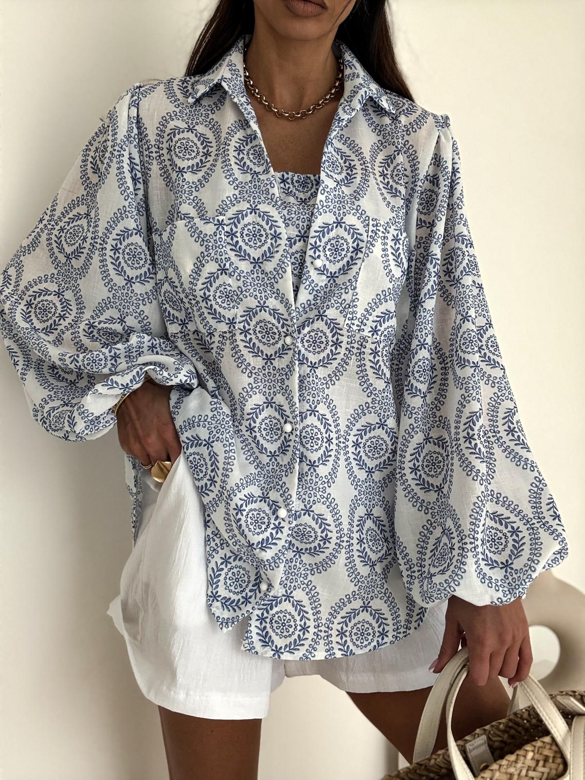 Koszula MEMPHIS boho biała