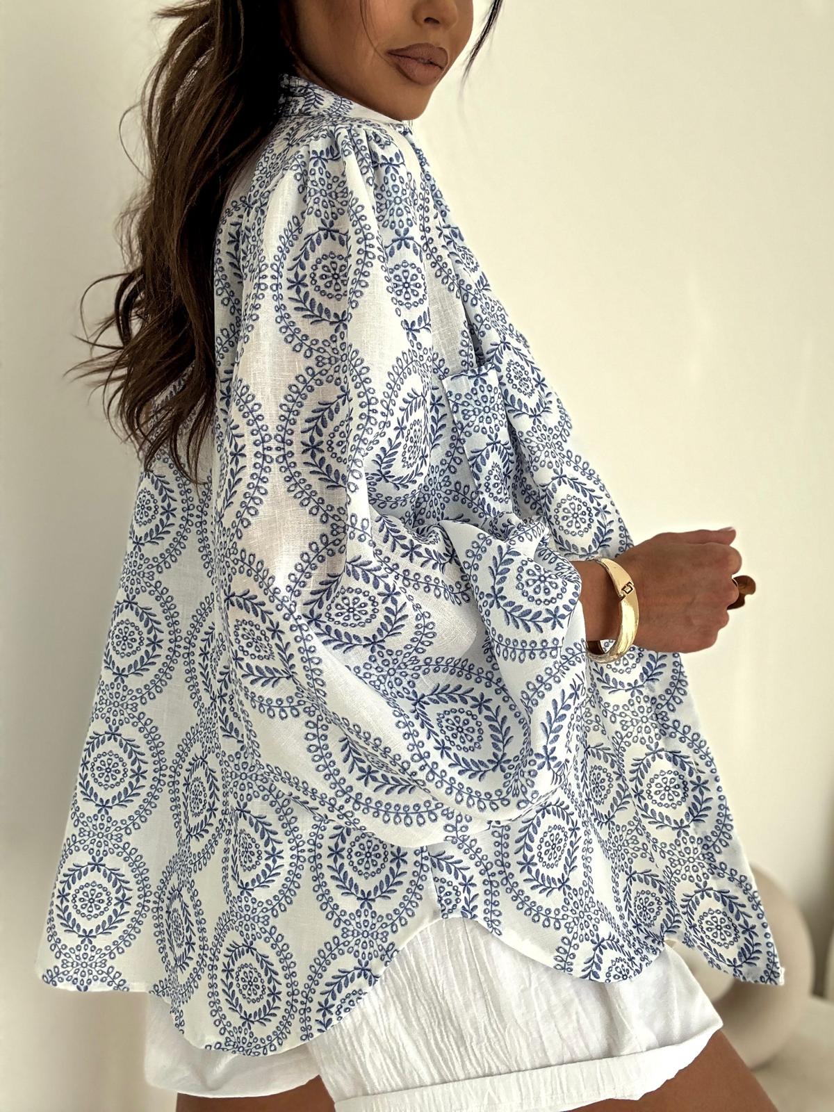 Koszula MEMPHIS boho biała