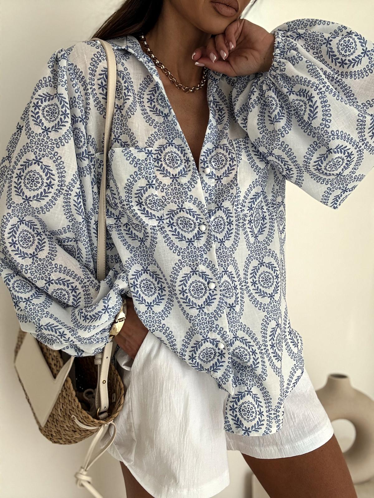 Koszula MEMPHIS boho biała