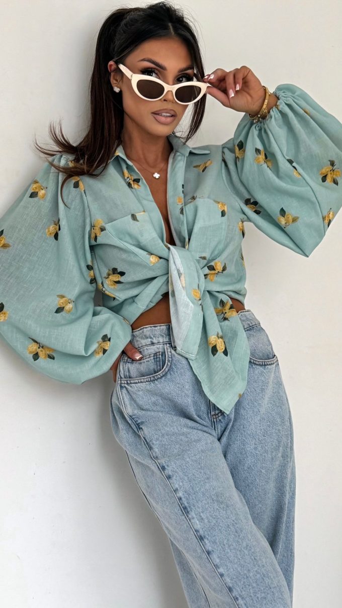 Koszula MEMPHIS lemons turkus