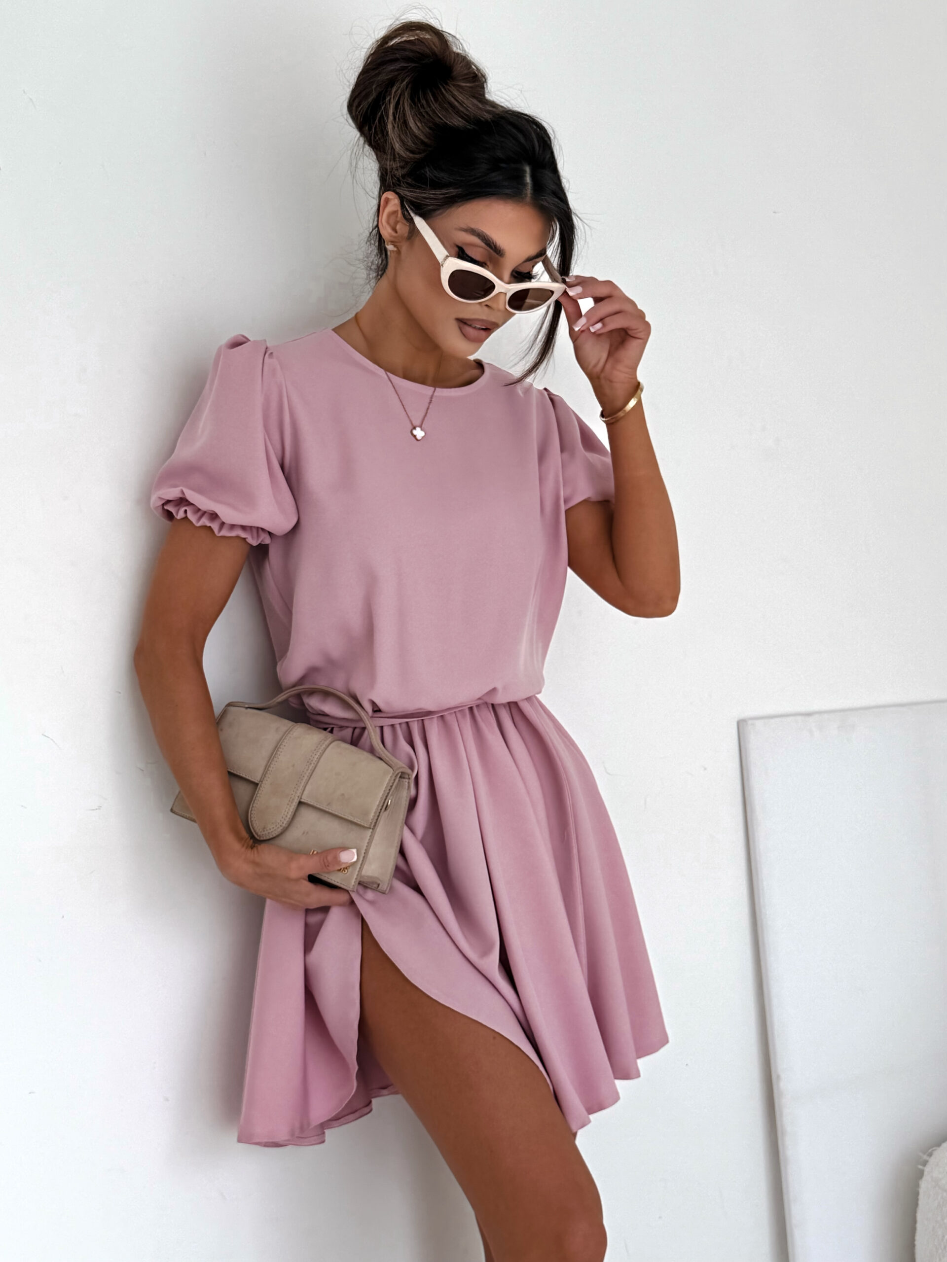 Sukienka SANTORINI pudrowy róż