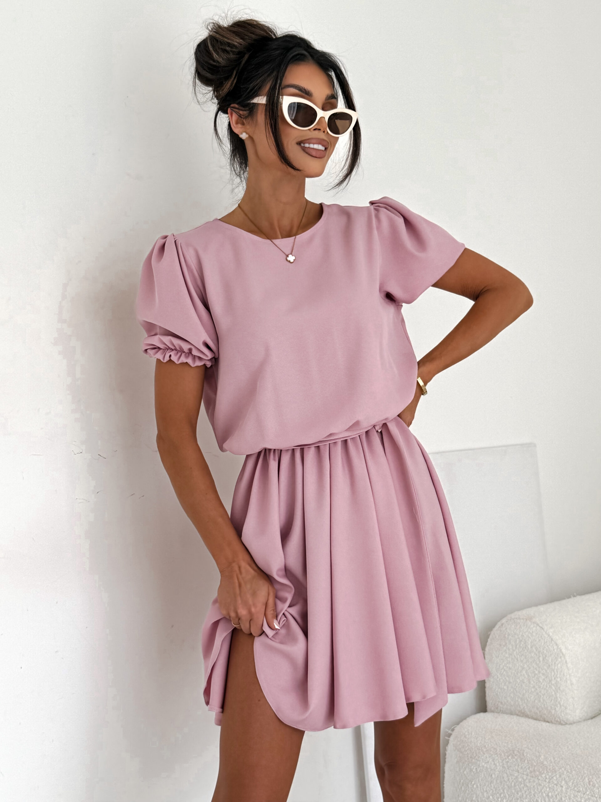 Sukienka SANTORINI pudrowy róż