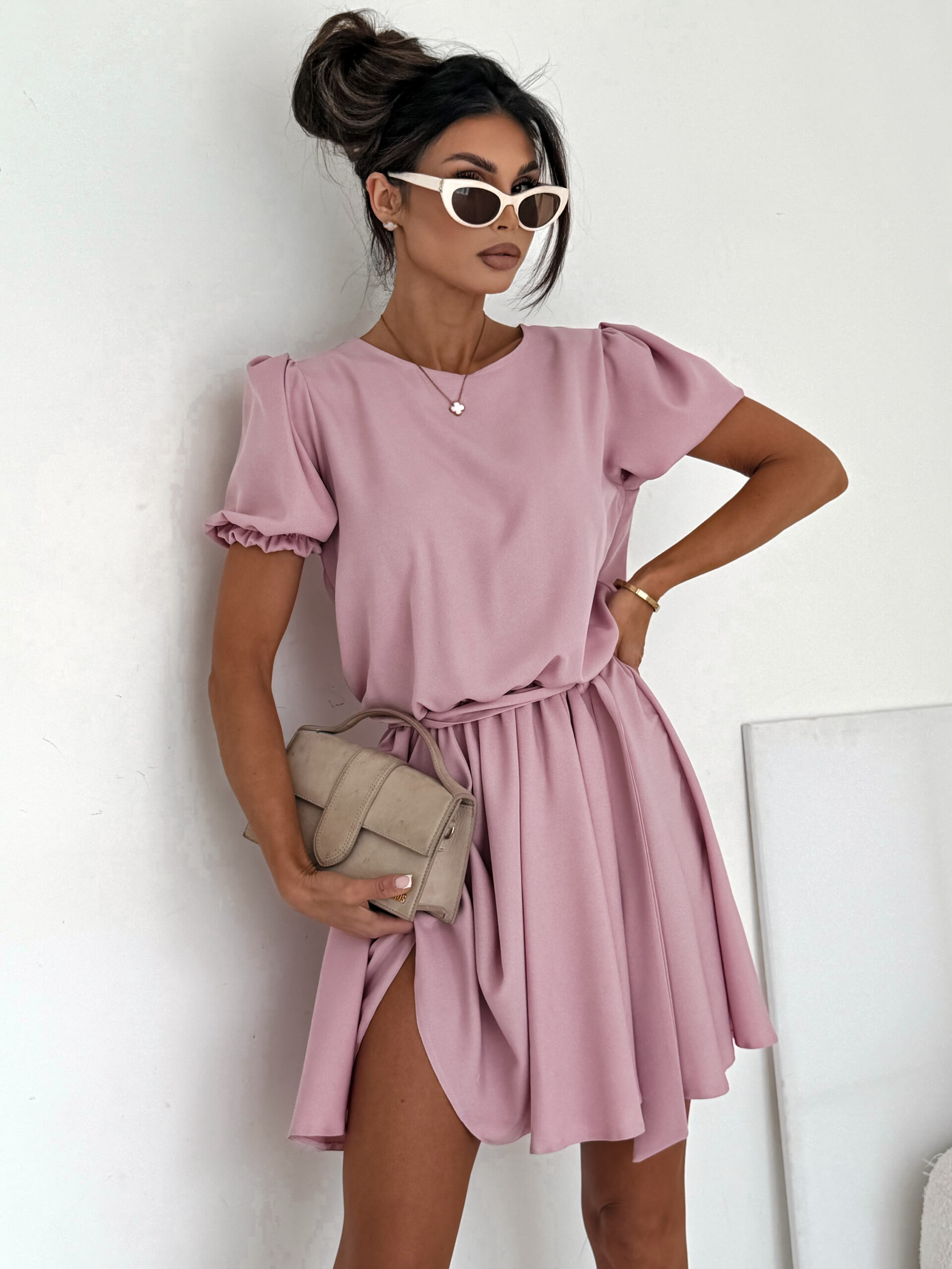 Sukienka SANTORINI pudrowy róż