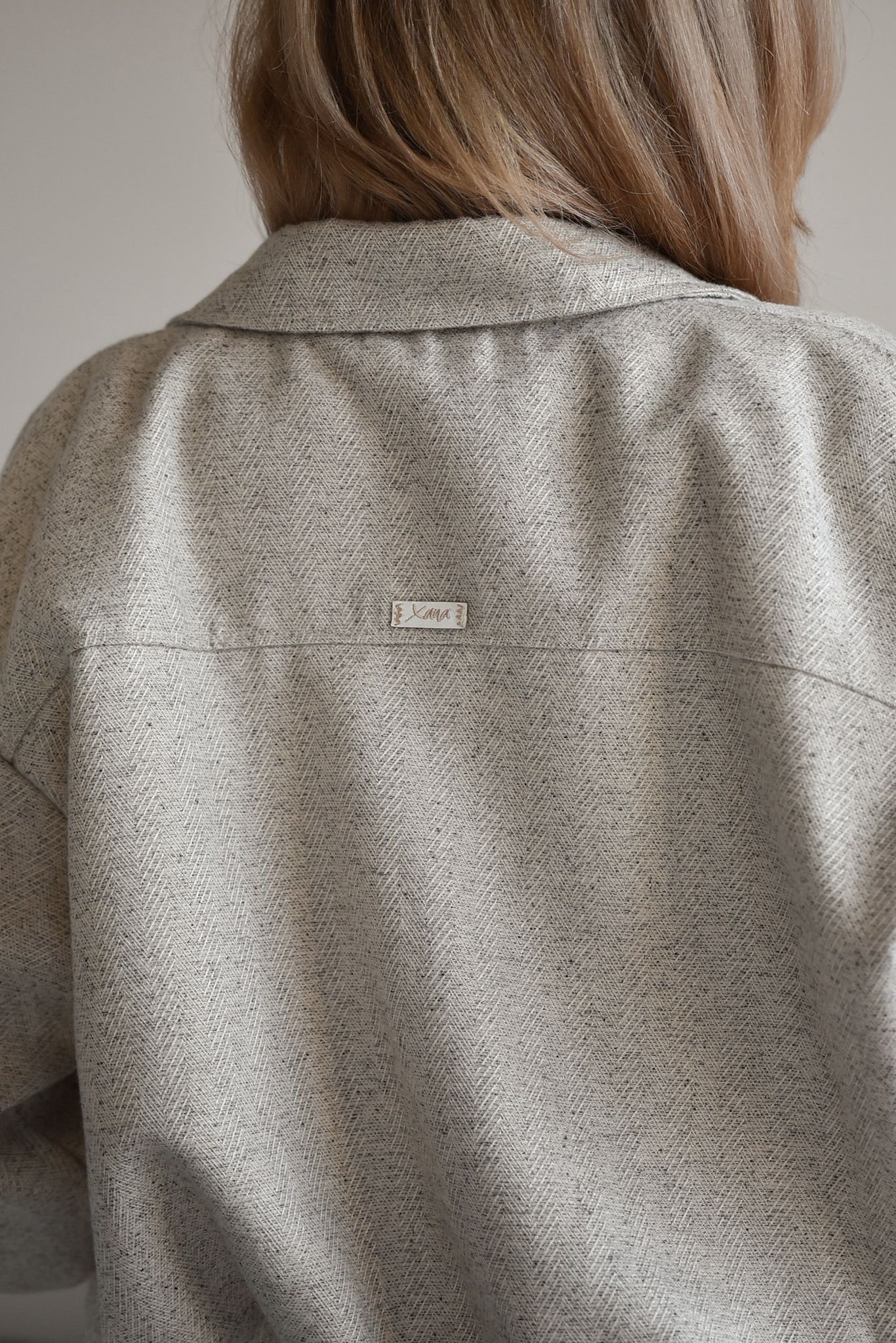 Kurtka MARLA z tkaniny w jodełkę