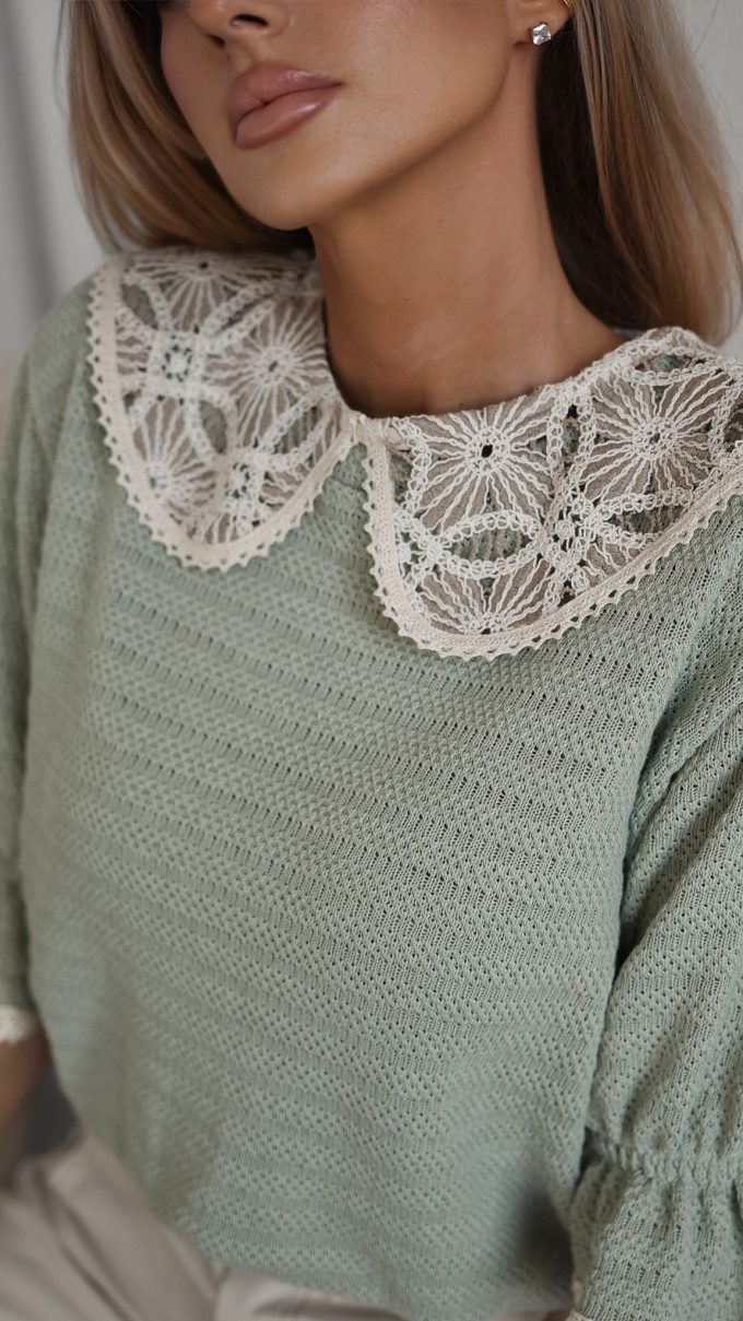 Kołnierzyk z beżowej koronki