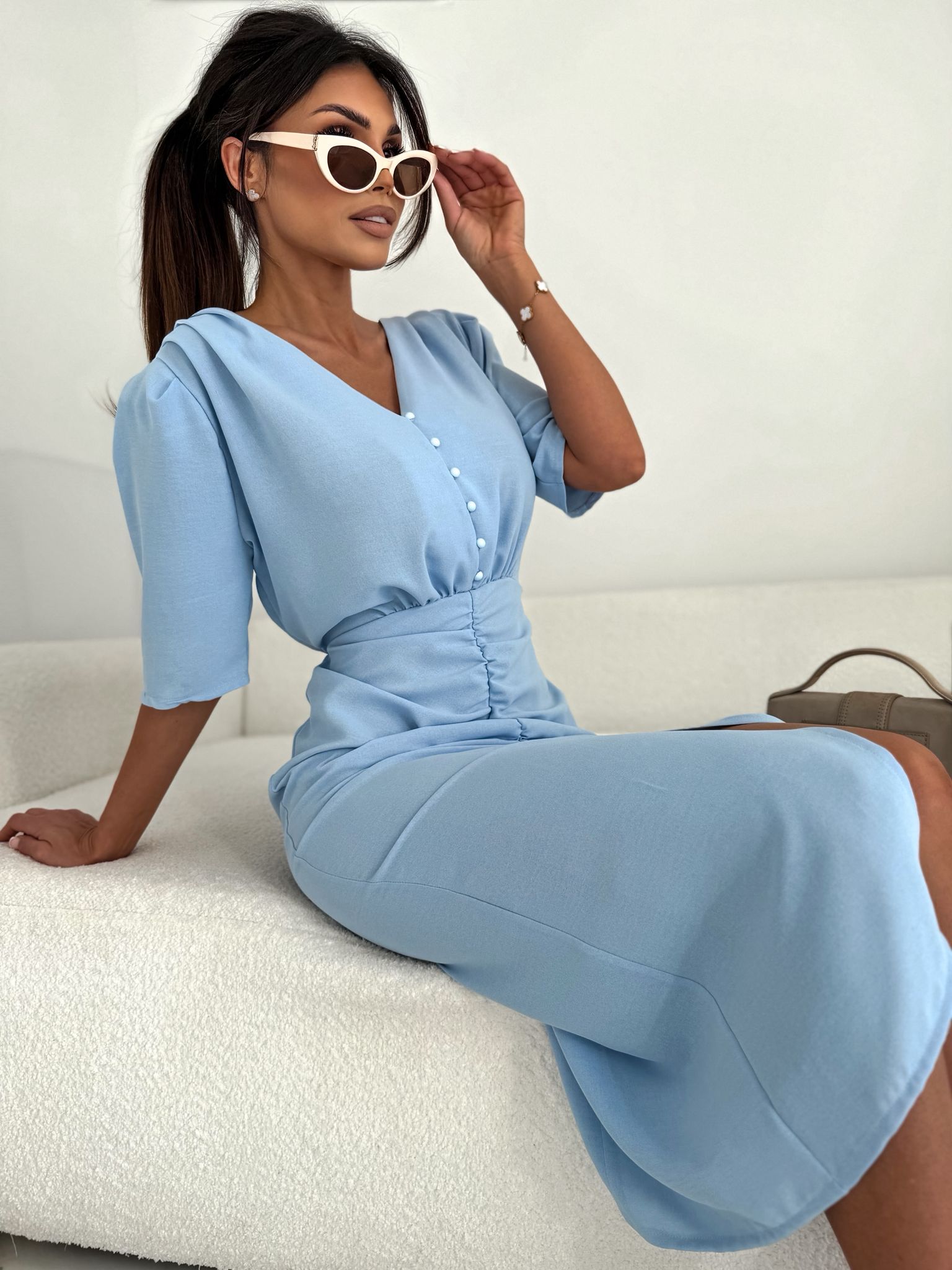 Sukienka PANAMA błękitna