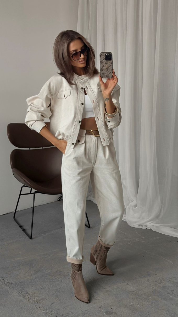 Spodnie LAMUR beżowy jeans