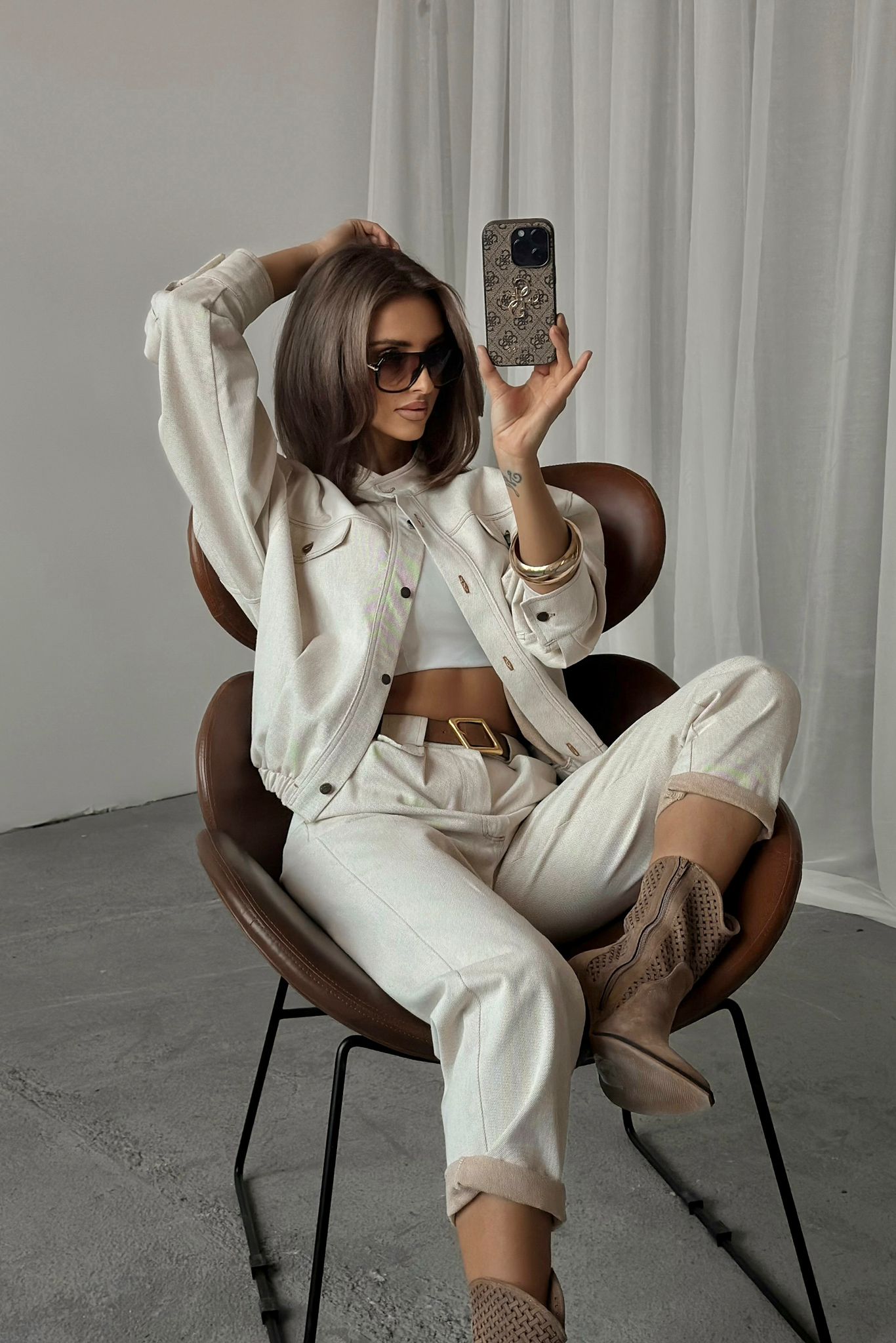 Spodnie LAMUR beżowy jeans