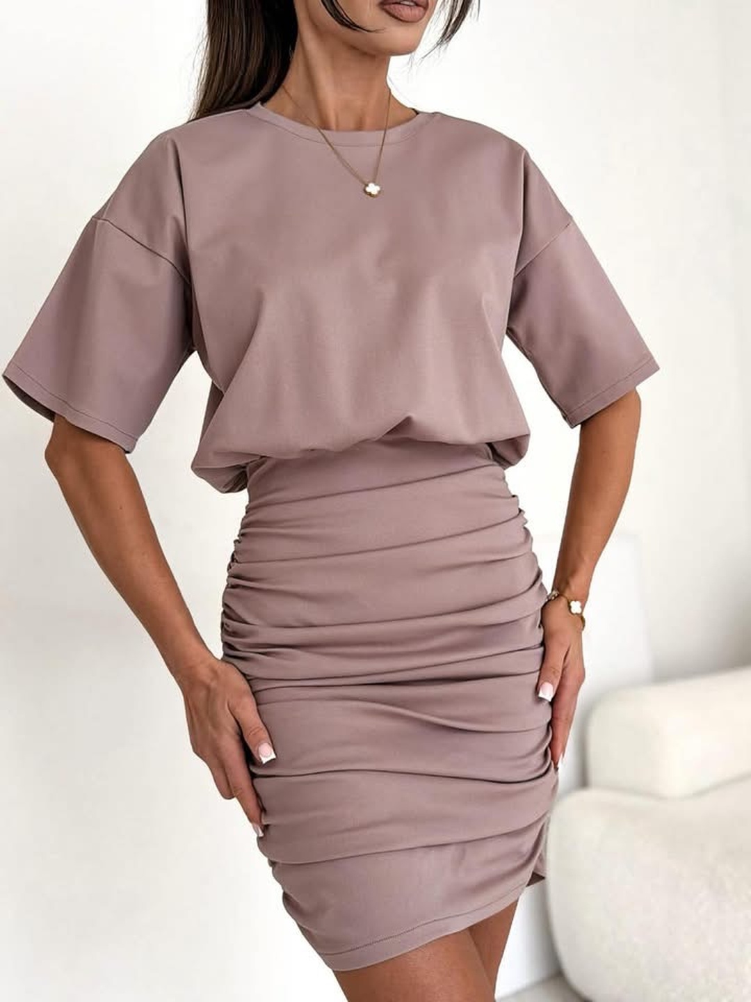 Sukienka ZUZA brudny róż