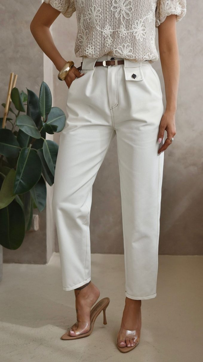 Spodnie LAMUR biały jeans