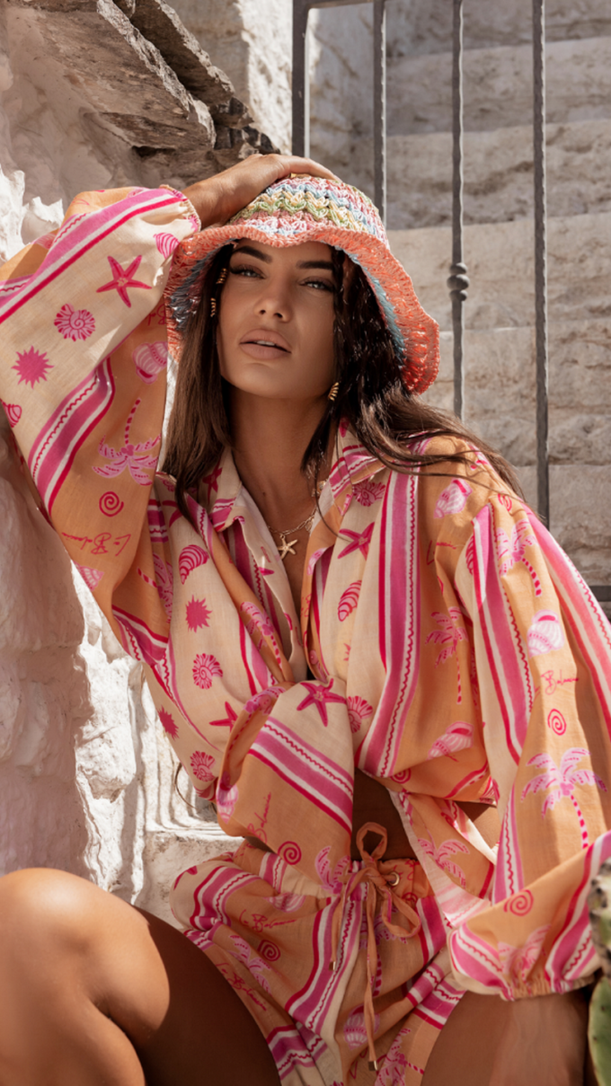 Komplet lniany MOLLY orange seaside