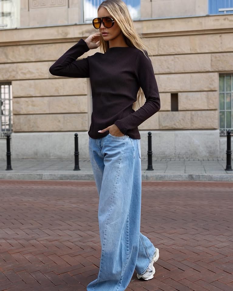 Bluzka longsleeve BEA brązowa