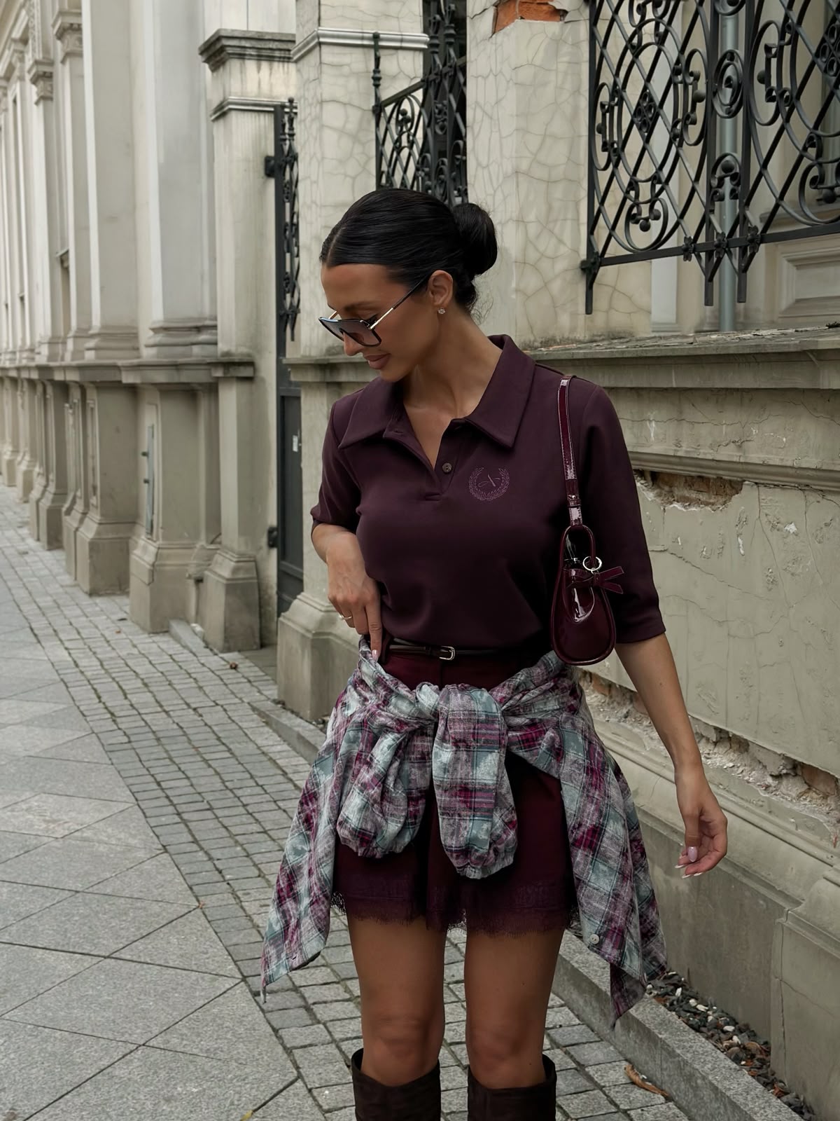 Bluzka bawełniana POLO fioletowa