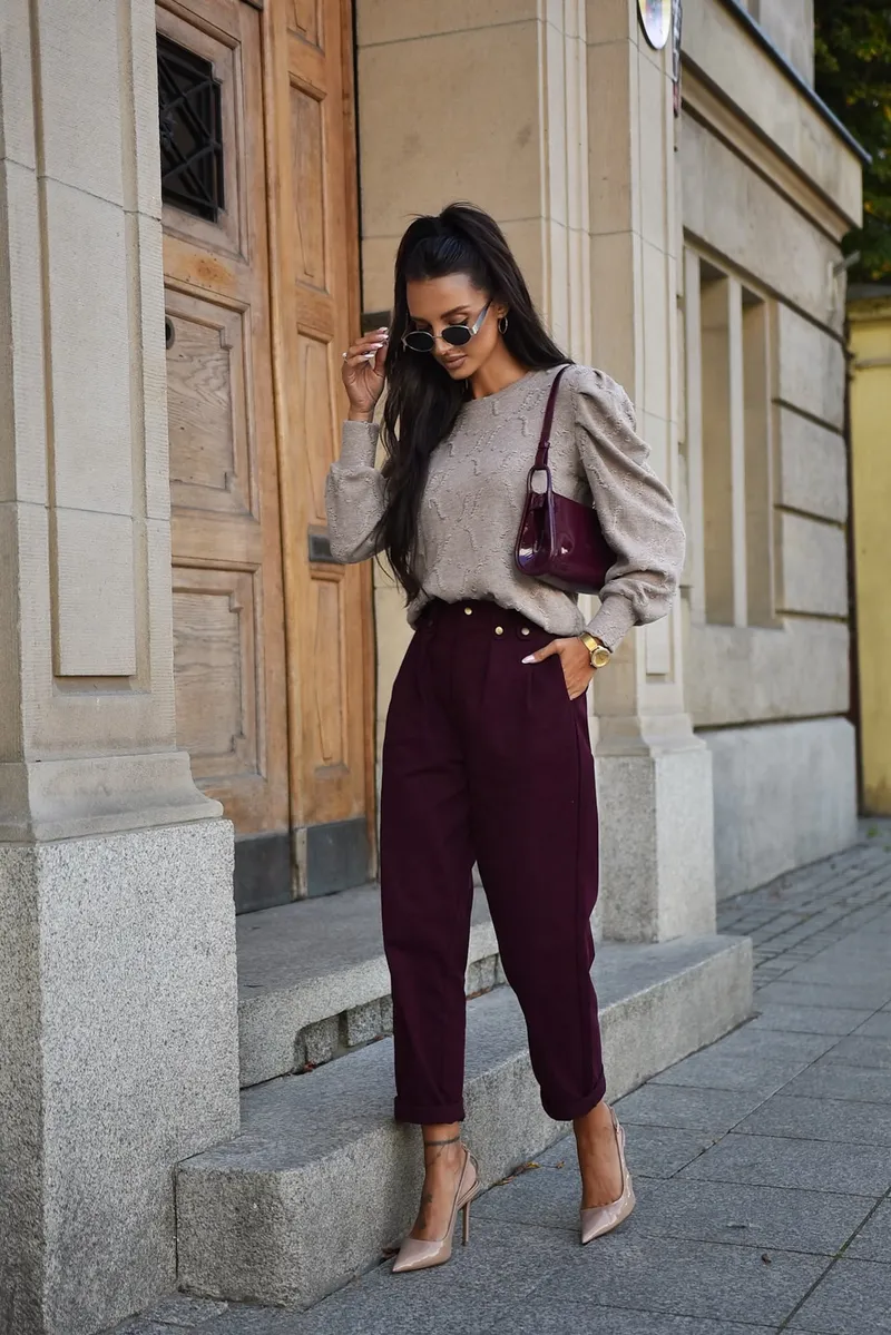 Spodnie LAMUR bordowy jeans