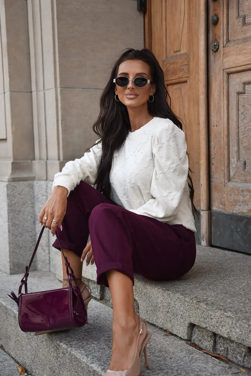 Spodnie LAMUR bordowy jeans
