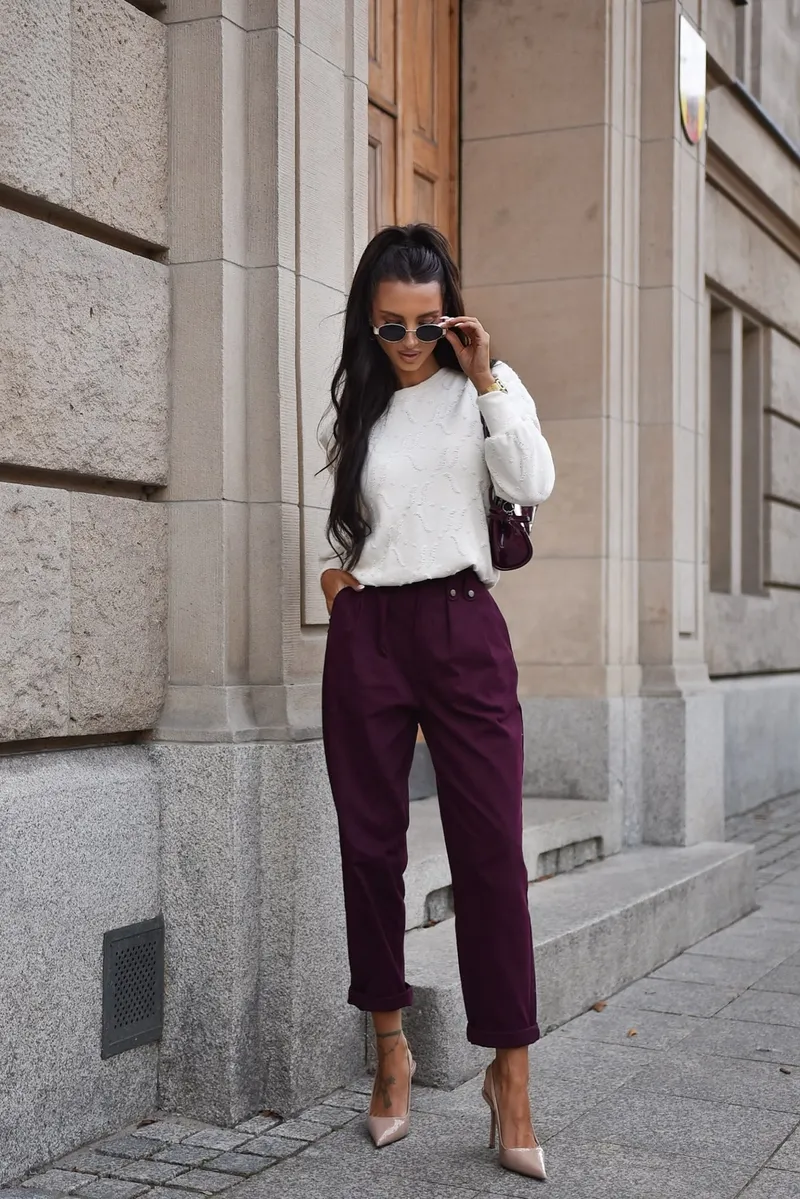 Spodnie LAMUR bordowy jeans