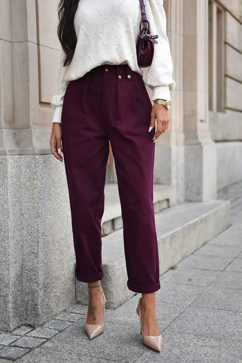 Spodnie LAMUR bordowy jeans