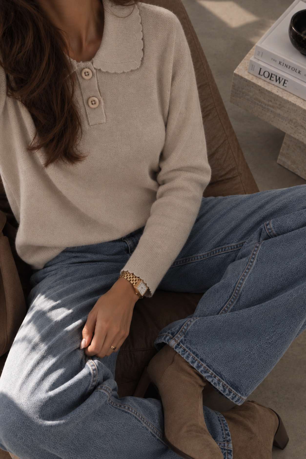 Sweter z bawełny MIRO beżowy PREORDER