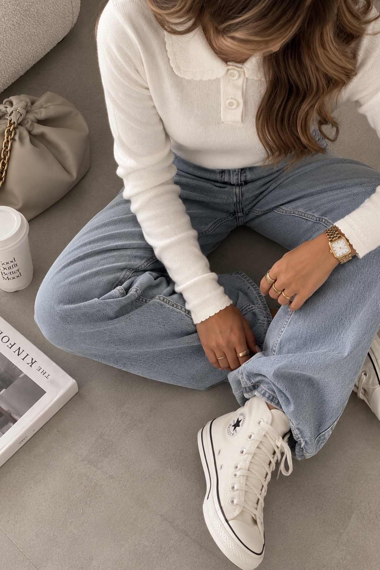 Sweter z bawełny MIRO ecru